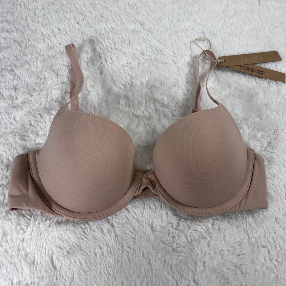 Skims Women's Fits Everybody Push Up Demi Bra Mica Tan Size‎ 32B BR-UWR-2295 NEW - Picture 3 of 10